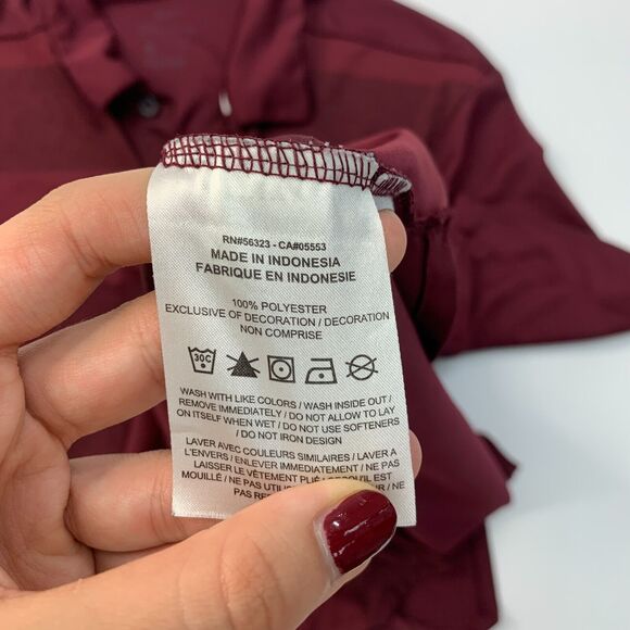 Nike Hamilton Huskies Polo Shirt Mens S Small Maroon Dri Fit Performance Golf - Picture 7 of 11